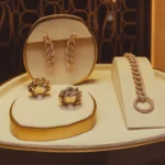 Elegant gold jewelry display