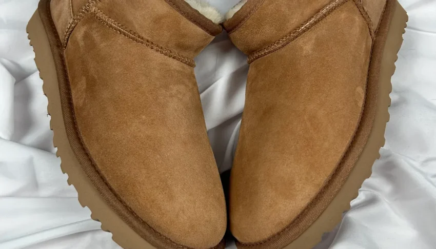 Brown suede winter ankle boots