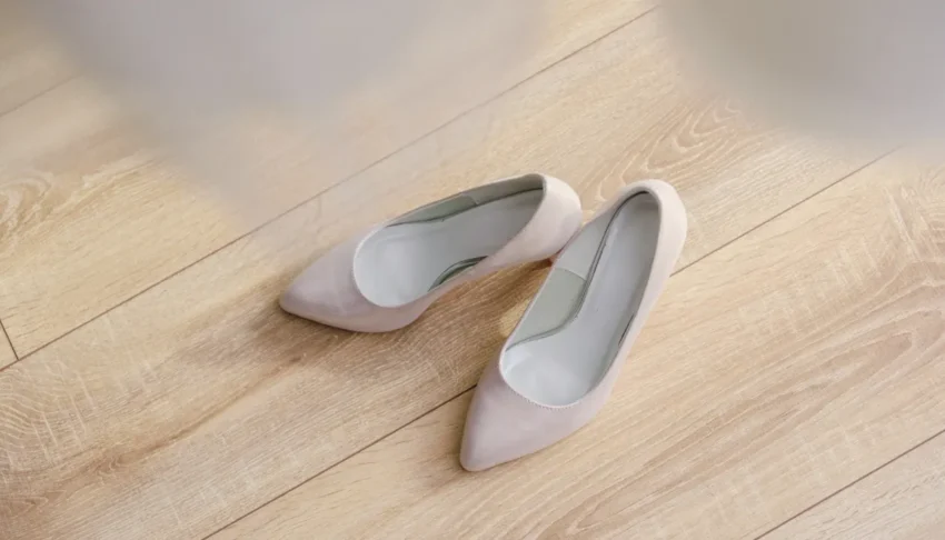 White wedding shoes