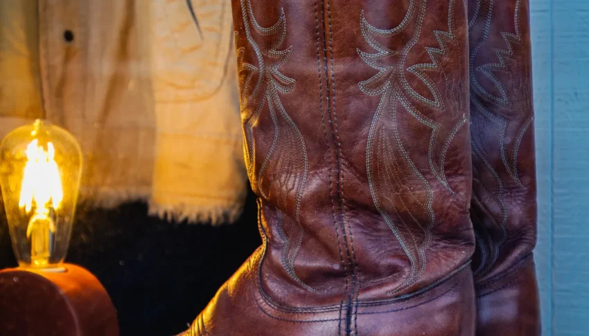 Cowboy boots on a porch